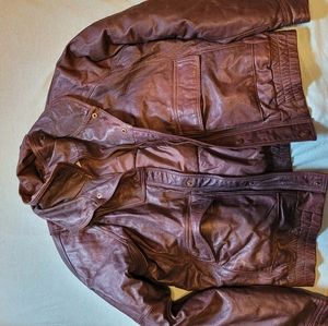 City Streets branded Leather Jacket. Size Large / Brown